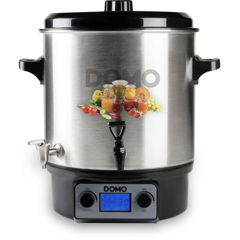 DOMO Zavařovací hrnec nerezový s LCD - 2 otvory - nerez kohout (27 l / 2000W) DO42329PC DOMO Zavařovací hrnec nerezový s LCD - 2 otvory - nerez kohout (27 l / 2000W) DO42329PC