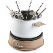 DOMO Fondue - bílá/dřevěná DO736F