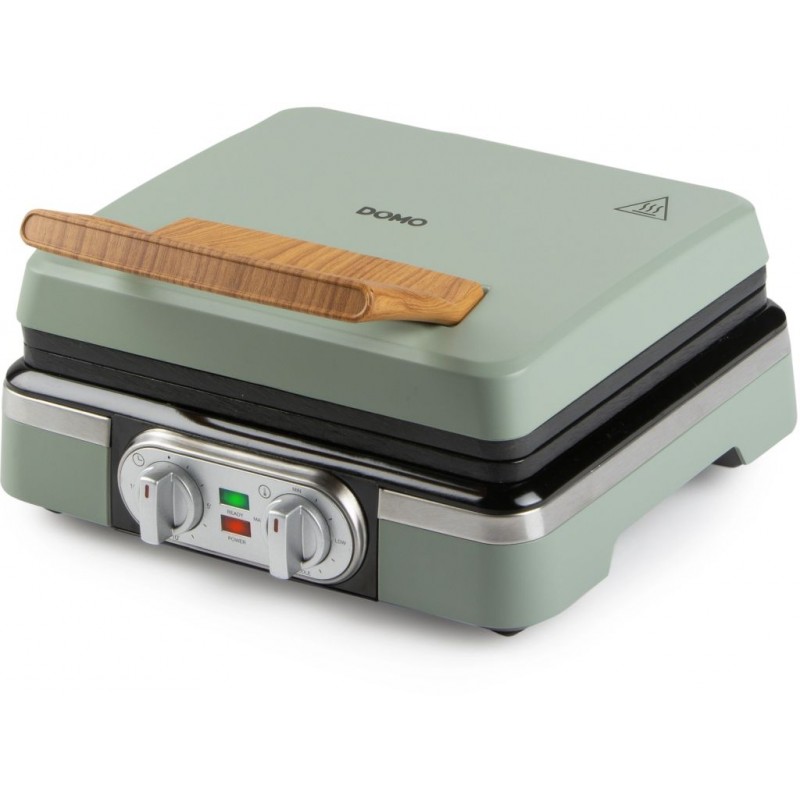 DOMO Vaflovač 4x7 s termostatem a časovačem - zelený DO9279W