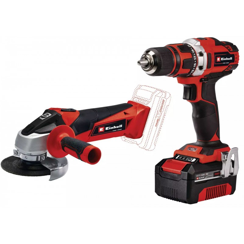 Einhell TE-TK 18/2 Li Kit (CD+AG) Set nářadí Aku šroubovák + Aku úhlová bruska 4257240