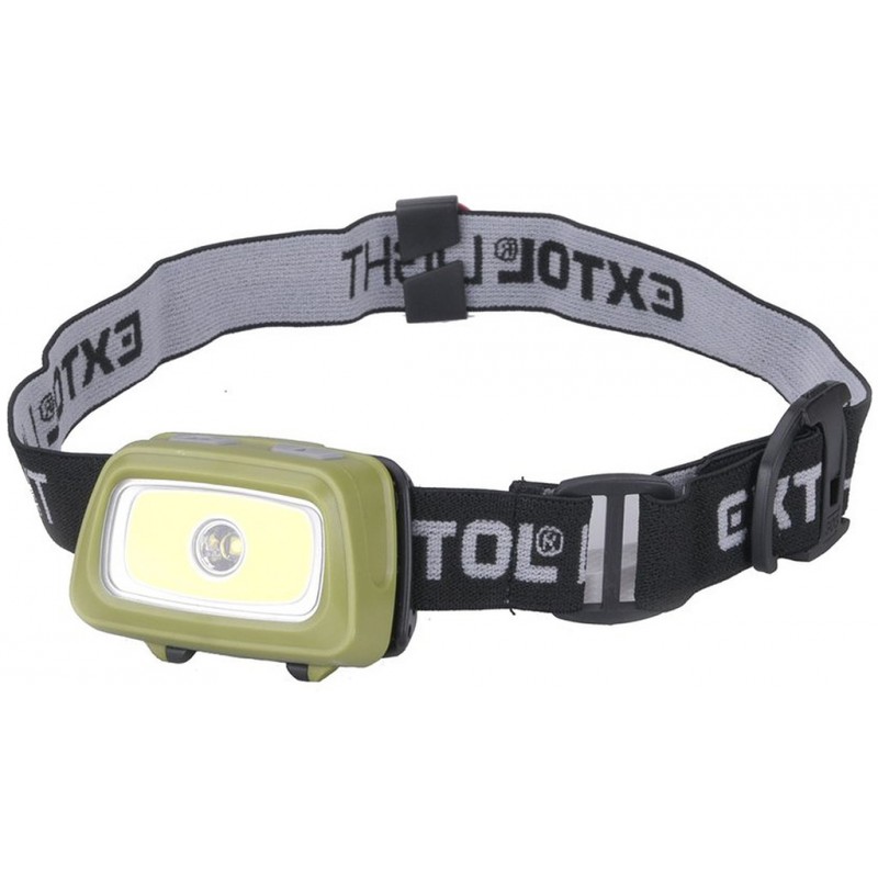 EXTOL LIGHT čelovka 250lm+250lm, 250lm Seoul LED, 250lm COB LED, červené/zelené světlo pro noční vidění 43108