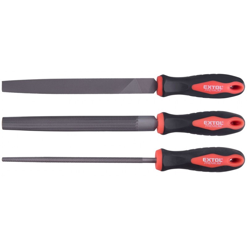 EXTOL PREMIUM pilníky, sada 3ks, 200mm, sek 2 8803610