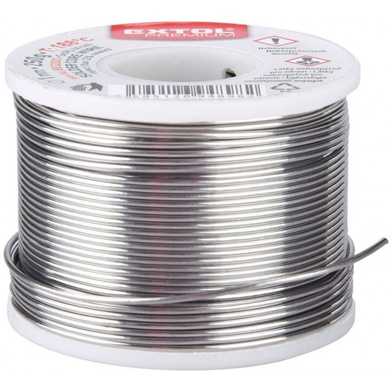 EXTOL PREMIUM drát pájecí trubičkový Sn60/Pb40, Ř1mm, 250g 8832007