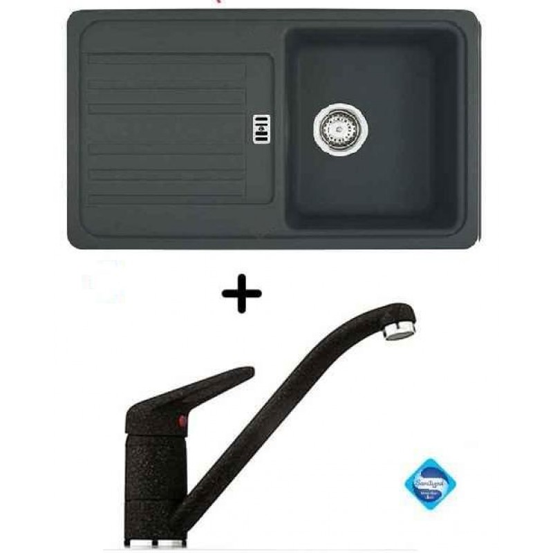 Franke SET G19 granitový dřez EFG 614-78 grafit + dřezová baterie FC 9541.099