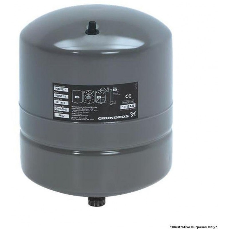 Grundfos Membránová tlaková nádoba DD 18 PN10 G3/4 V GREY pro Hydro Solo, 99164407 Grundfos Membránová tlaková nádoba DD 18 PN10 G3/4 V GREY pro Hydro Solo, 99164407