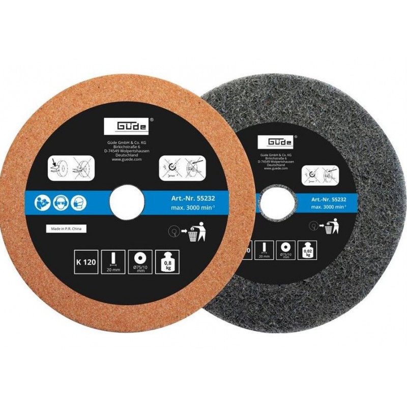 Güde Sada brusných kotoučů 75x10x20mm K120/400 55232 Güde Sada brusných kotoučů 75x10x20mm K120/400 55232
