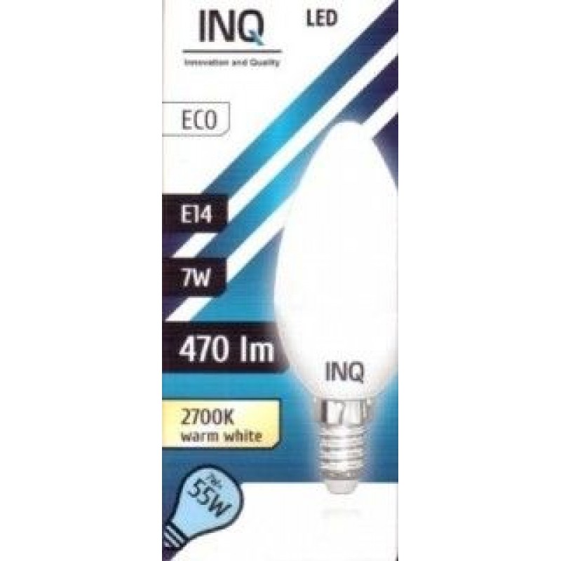 INQ LED žárovka, E14svíč.7W B37, teplá bílá IN712278