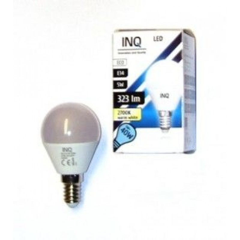 INQ LED žárovka, E14 ilum.5W P45, teplá bílá IN712308