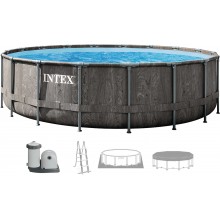 INTEX GREYWOOD PRISM FRAME Kulatý bazén 549 x 122 cm s kartušovou filtrací 12V 26744GN