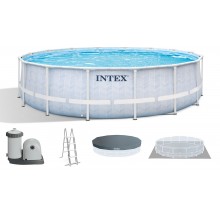 INTEX CHEVRON PRISM FRAME Kulatý bazén 488 x 122 cm s katušovou filtrací 220-240V 26746NP