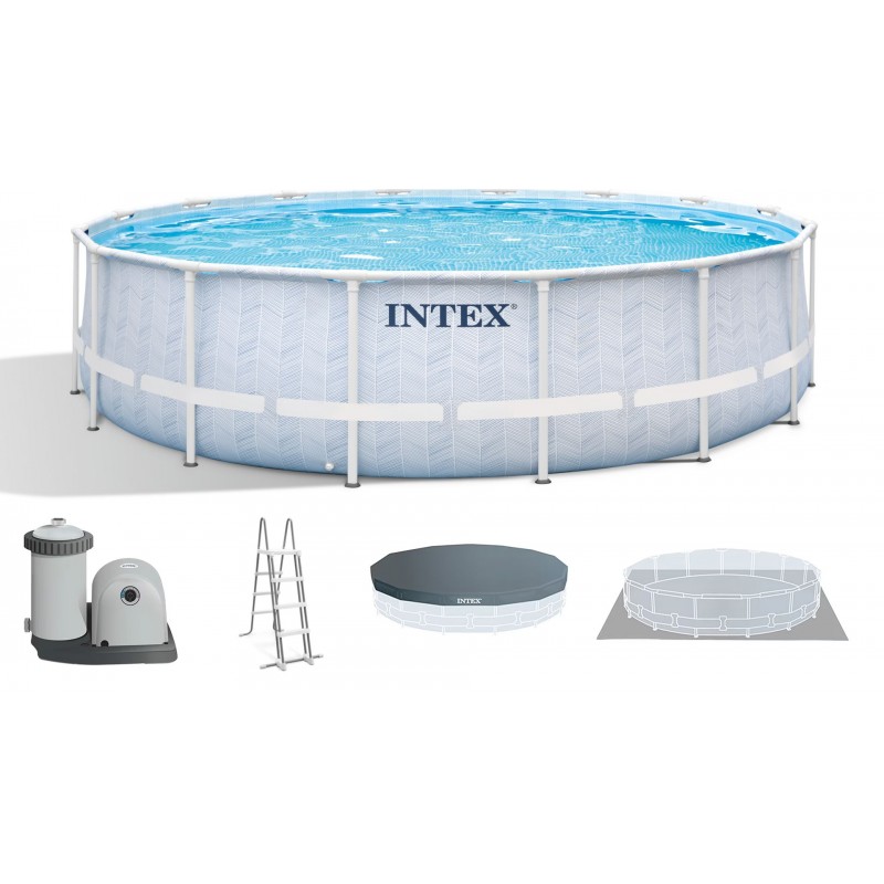 INTEX CHEVRON PRISM FRAME Kulatý bazén 488 x 122 cm s katušovou filtrací 220-240V 26746NP