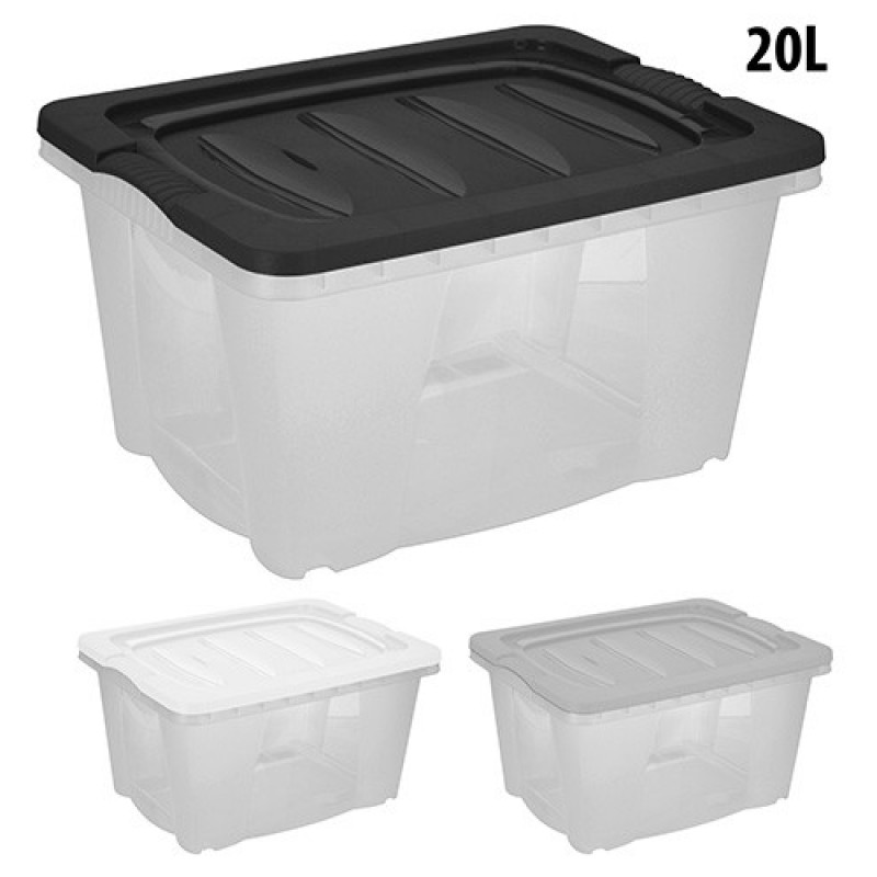 KAISERHOFF Úložný plastový box s víkem 20 l 43,5x33x33,5 cm KO-913239seda KAISERHOFF Úložný plastový box s víkem 20 l 43,5x33x33,5 cm KO-913239seda