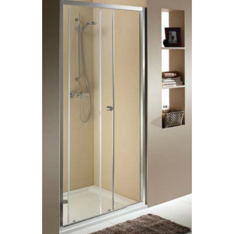 KOLO First posuvné dveře 2-dílné 100 cm, do niky nebo pro kombinaci s pevnou boční stěnou, SATIN ZDDS10214003