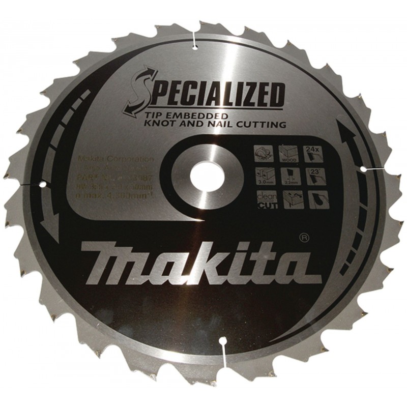 MAKITA B-33087 Kotouč pilový dřevo SPECIALIZED se zapuštěnými zuby 355x3x30mm 24Z MAKITA B-33087 Kotouč pilový dřevo SPECIALIZED se zapuštěnými zuby 355x3x30mm 24Z