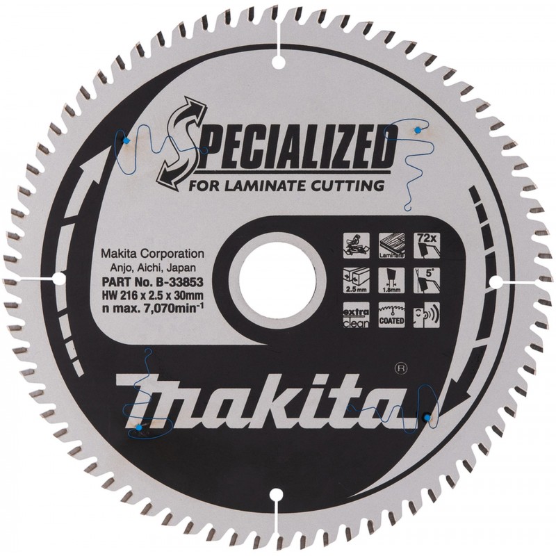 MAKITA B-33853 Kotouč pilový lamino SPECIALIZED 216x2.5x30mm 72Z = old B-29474 MAKITA B-33853 Kotouč pilový lamino SPECIALIZED 216x2.5x30mm 72Z = old B-29474