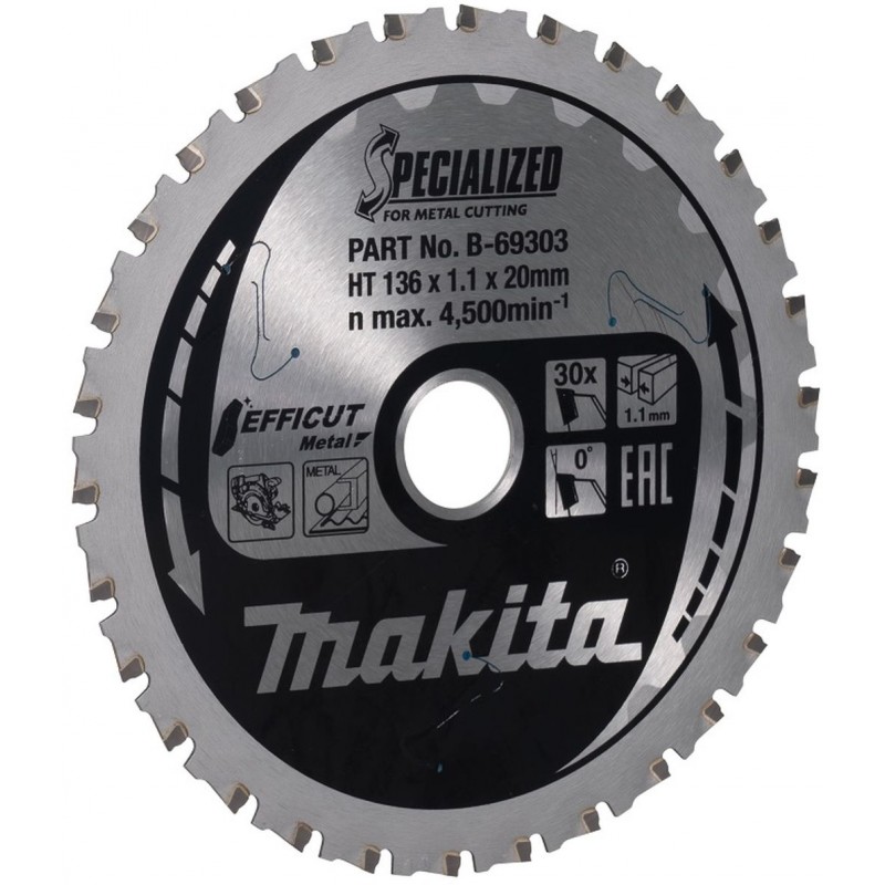 MAKITA B-69303 TCT Pilový kotouč Efficut, kov 136mm 30T= old B-60303