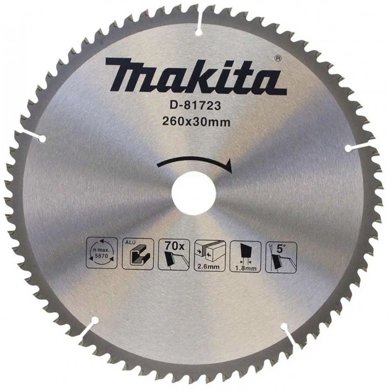 MAKITA D-81723 kotouč pilový TCT hliník 260x30mm 70Z = old D-73003 MAKITA D-81723 kotouč pilový TCT hliník 260x30mm 70Z = old D-73003