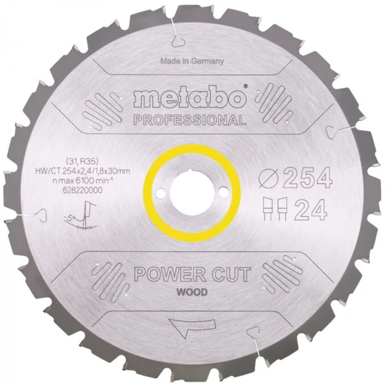 Metabo Pilový kotouč "power cut wood - professional", 254x30, Z24 WZ 5° neg. 628220000