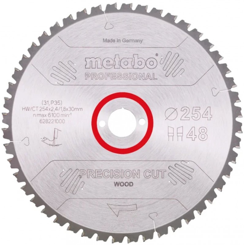 Metabo Pilový kotouč "precision cut wood - professional", 254x30, Z60 WZ 5° neg. 628222000 Metabo Pilový kotouč "precision cut wood - professional", 254x30, Z60 WZ 5° neg. 628222000