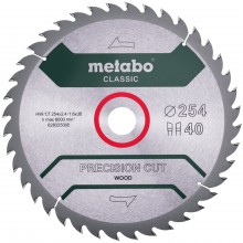 Metabo Pilový kotouč "Precision Cut Wood - classic" 254x30, Z40 WZ 20° 628325000