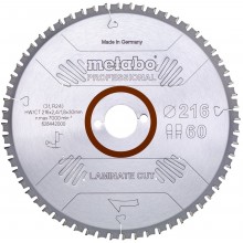 Metabo Pilový kotouč "Laminate cut Professional" 216x30 Z60 FZ/TZ 0° 628442000