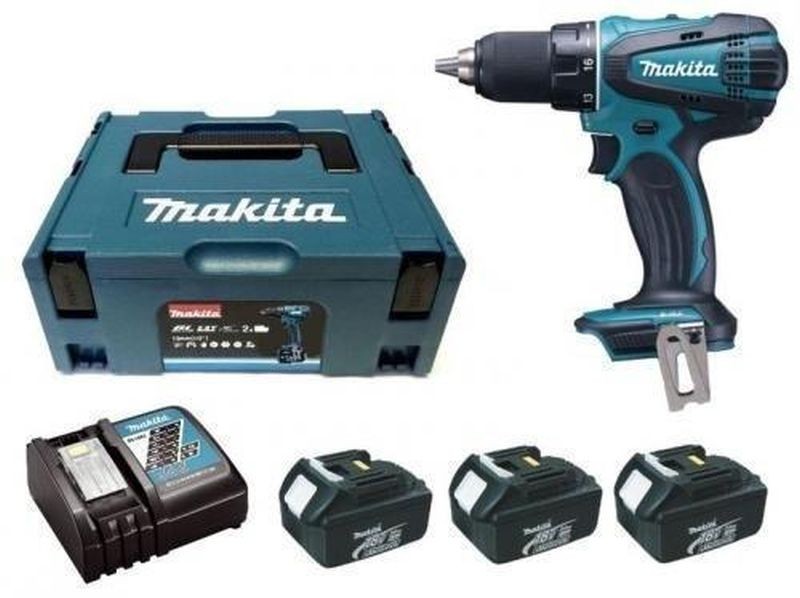 MAKITA Aku příklepový šroubovák 3x aku 18V 3,0 Ah,systainer DHP456RF3J MAKITA Aku příklepový šroubovák 3x aku 18V 3,0 Ah,systainer DHP456RF3J