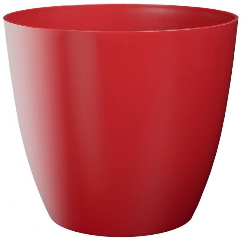 PLASTKON Dekorativní květináč Ella 18 cm lesklá červená