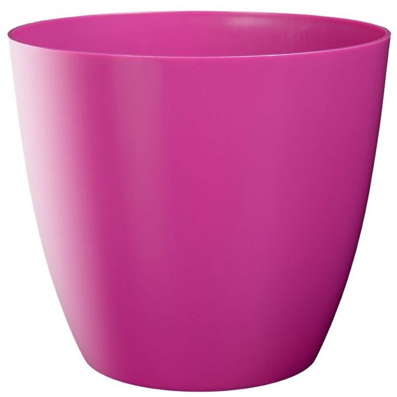 PLASTKON Dekorativní květináč Ella 18 cm lesklá fuksie