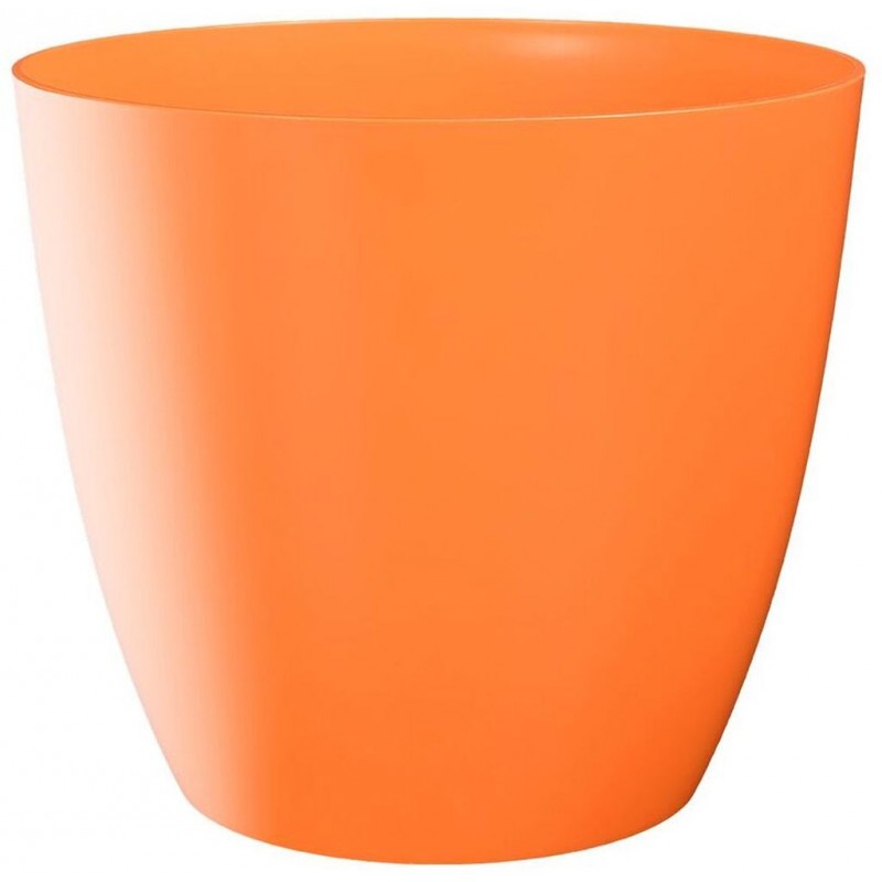 PLASTKON Dekorativní květináč Ella 13 cm lesklá oranžová