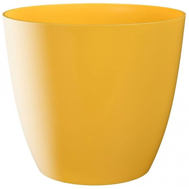 PLASTKON Dekorativní květináč Ella 13 cm lesklá žlutá