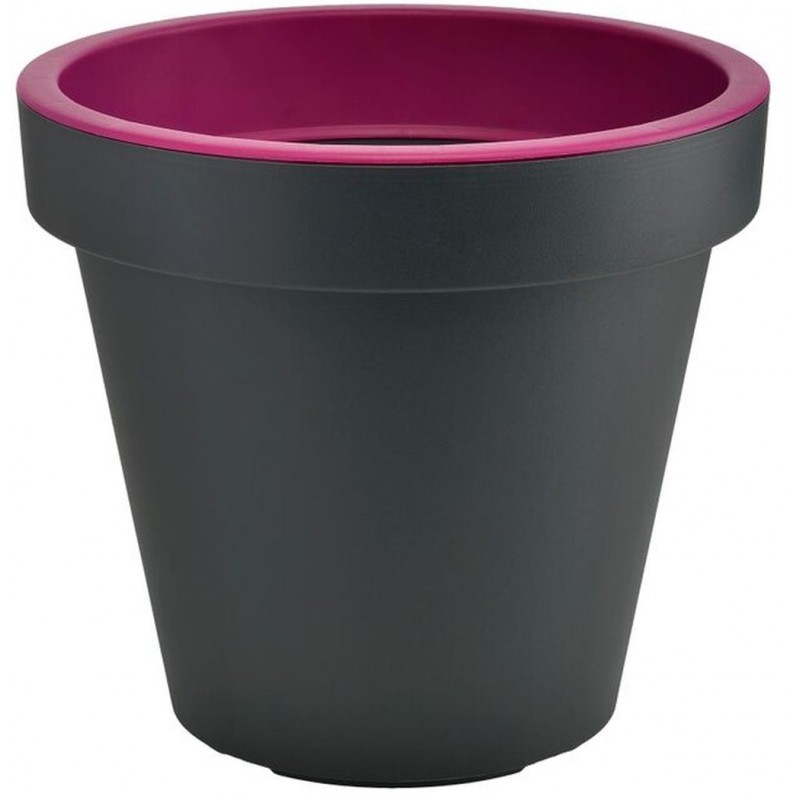 PLASTKON Dekorativní květináč Metro Twist'n'Roll 29 cm antracit/fuksie