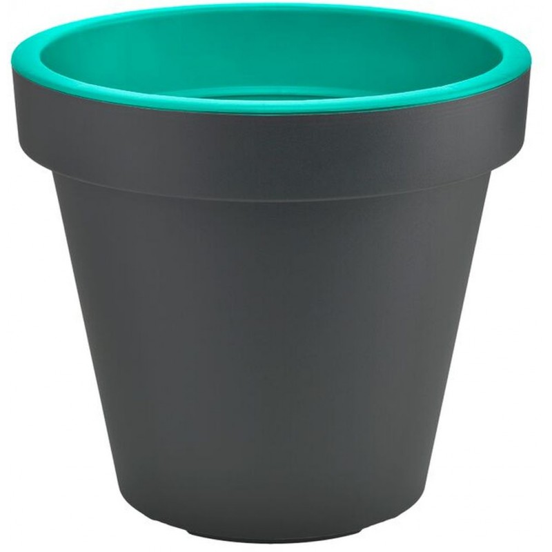 PLASTKON Dekorativní květináč Metro Twist'n'Roll 29 cm antracit/tyrkys