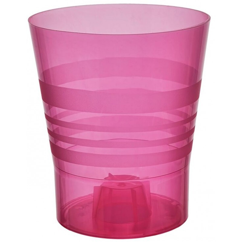 PLASTKON Dekorativní květináč Orchid 11 cm transparentní červená