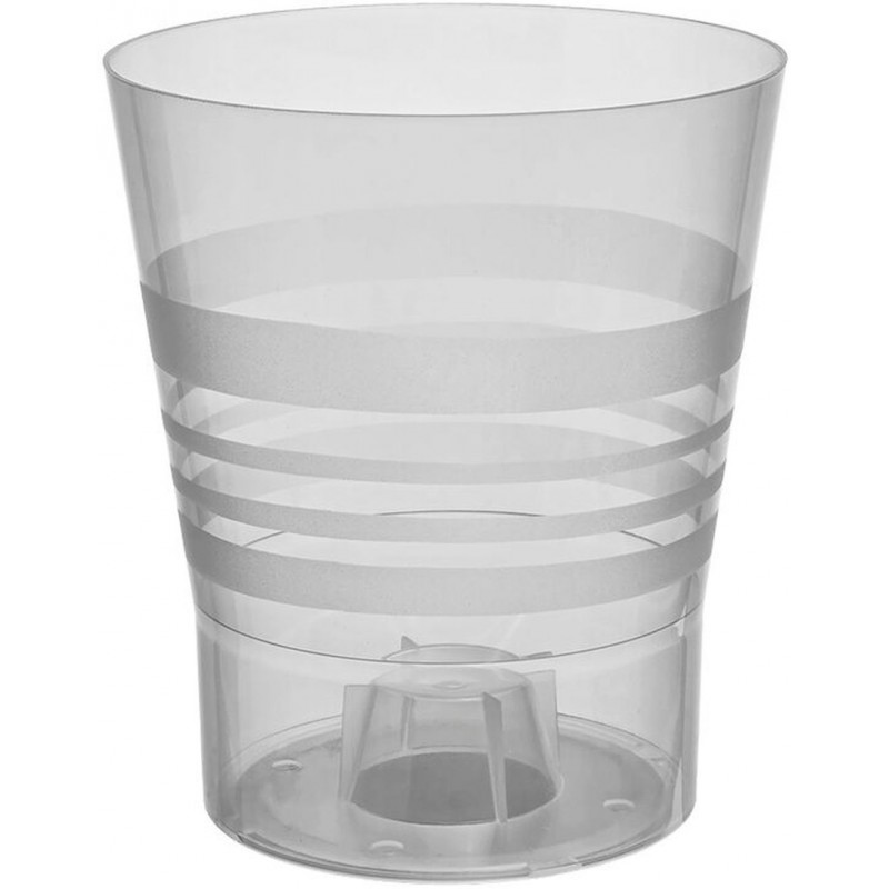 PLASTKON Dekorativní květináč Orchid 13 cm transparentní bílá