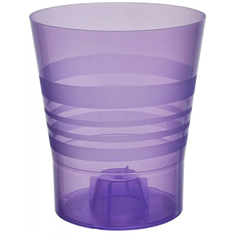 PLASTKON Dekorativní květináč Orchid 15 cm transparentní fialová