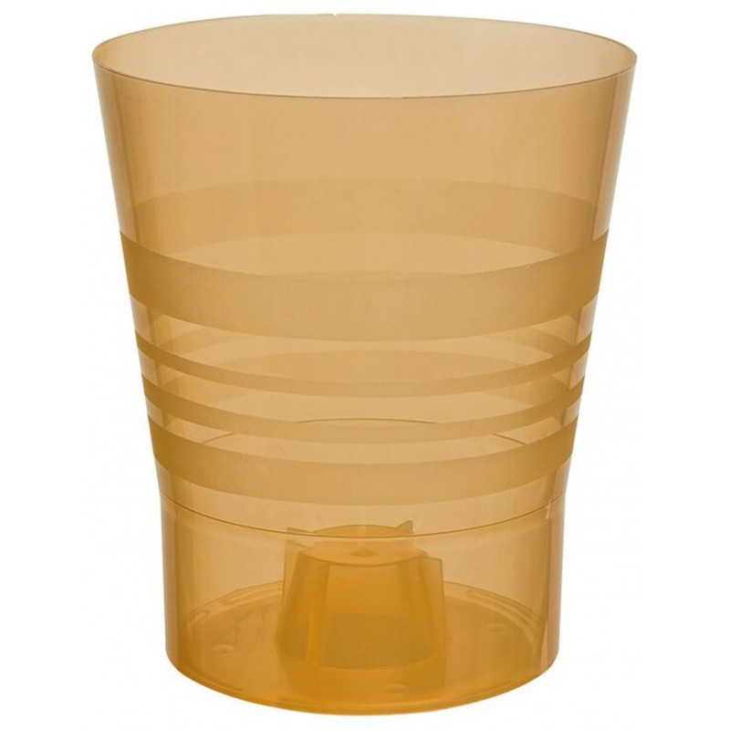 PLASTKON Dekorativní květináč Orchid 13 cm transparentní oranžová PLASTKON Dekorativní květináč Orchid 13 cm transparentní oranžová