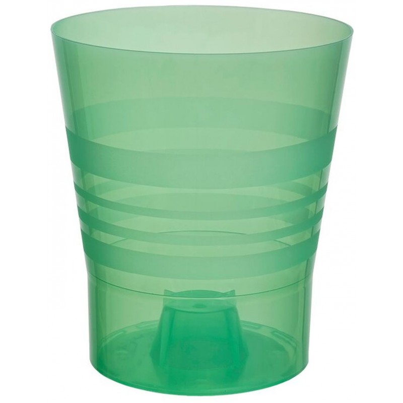 PLASTKON Dekorativní květináč Orchid 13 cm transparentní zelená