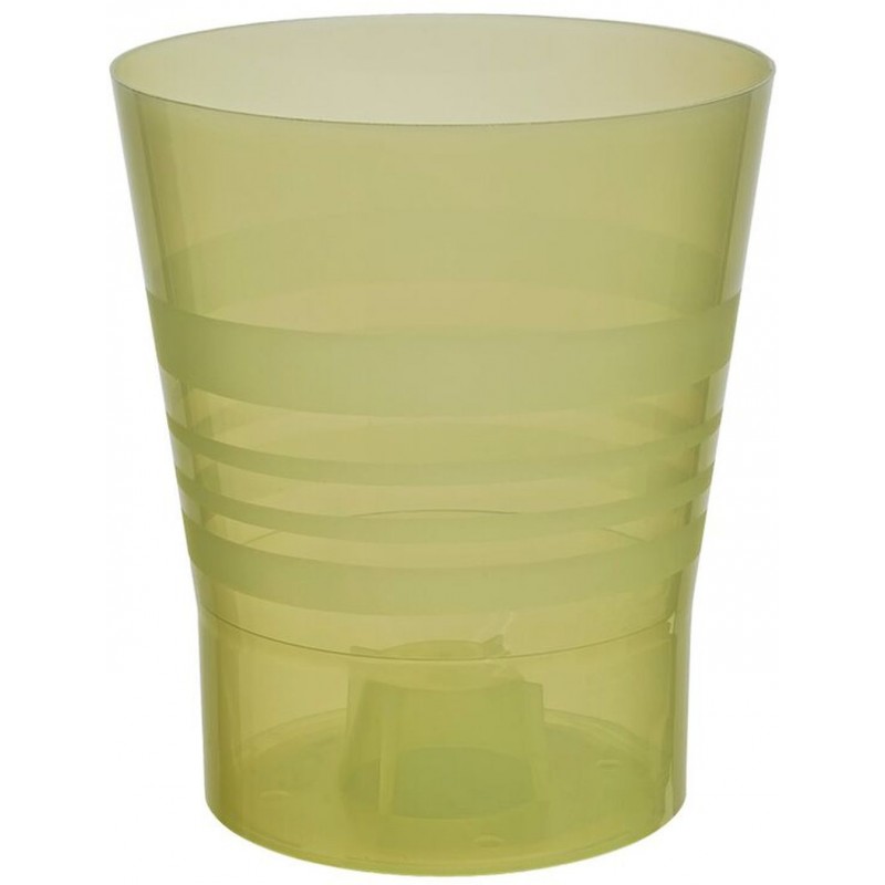 PLASTKON Dekorativní květináč Orchid 11 cm transparentní žlutá