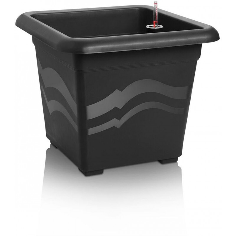 PLASTKON Samozavlažovací hranatý květináč Quattro Aqua Pro 40 cm antracit