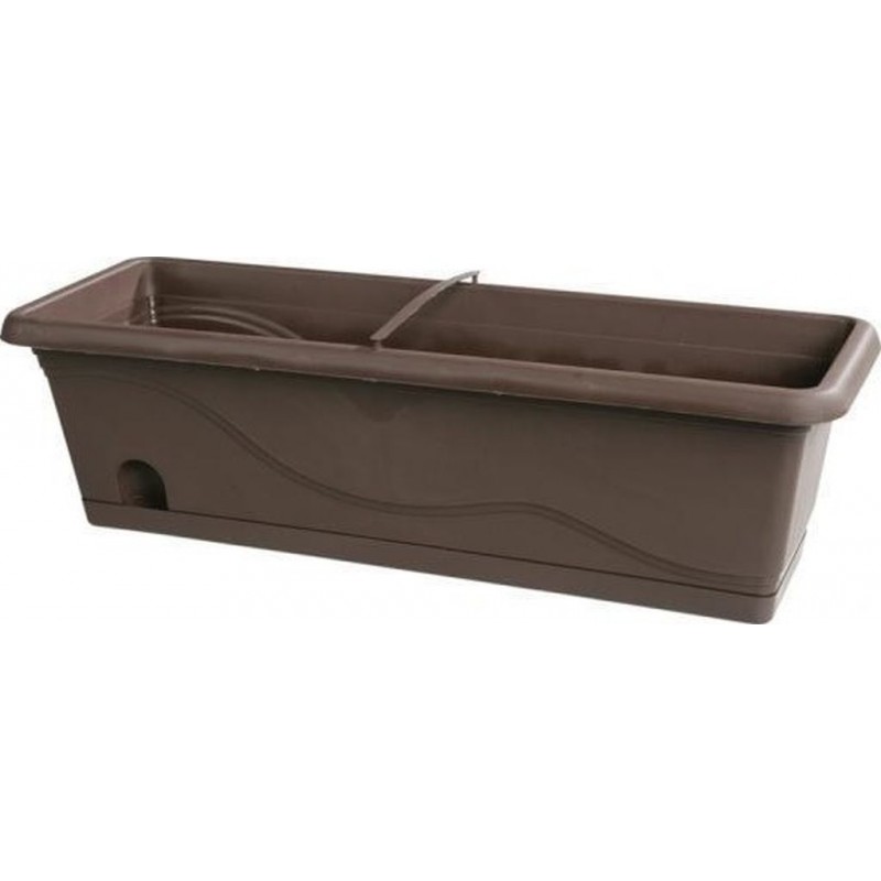 PLASTKON Samozavlažovací truhlík Titanic 80 cm hnědá PLASTKON Samozavlažovací truhlík Titanic 80 cm hnědá