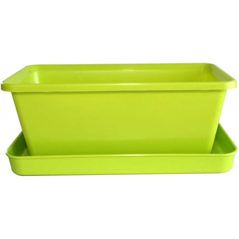 PLASTKON Truhlík Small window box s miskou 20 cm hráškově zelená PLASTKON Truhlík Small window box s miskou 20 cm hráškově zelená