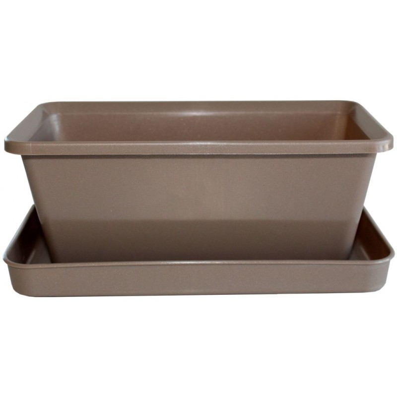 PLASTKON Truhlík Small window box s miskou 20 cm taupe PLASTKON Truhlík Small window box s miskou 20 cm taupe