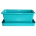 PLASTKON Truhlík Small window box s miskou 20 cm tyrkys