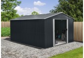 Riwall PRO RMSA 12x10 Anthracite - zahradní domek kovový 3 x 3,7 m SD-X1210-H170C-A