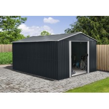 Riwall PRO RMSA 12x10 Anthracite - zahradní domek kovový 3 x 3,7 m SD-X1210-H170C-A