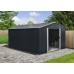 Riwall PRO RMSA 12x10 Anthracite - zahradní domek kovový 3 x 3,7 m SD-X1210-H170C-A