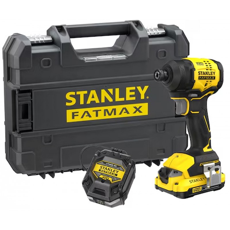 STANLEY SFMCF811D1T FatMax V20 Bezuhlíkový aku rázový utahovák 1/4" (18V/1x2,0Ah), kufr