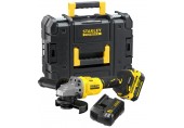 STANLEY SFMCG710M1T FatMax V20 Bezuhlíková aku úhlová bruska 125mm (18V/1x4,0Ah), kufr