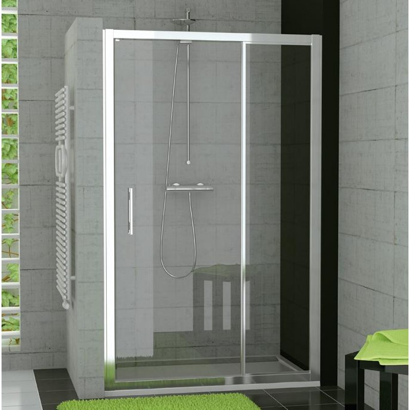 RONAL TED TOP-Line jednokřídlé dveře+pevná stěna, 120 cm, aluchrom/linie TED12005051