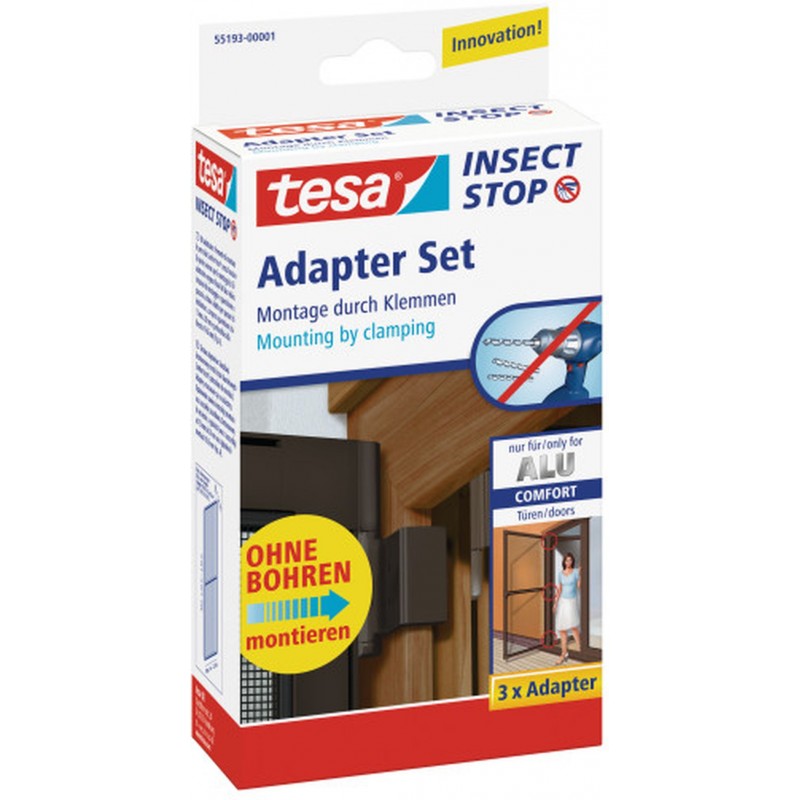 TESA Sada pro zavěšení rámu COMFORT do dveří bez vrtání, hnědá, kompletní sada 55193-00001-00 TESA Sada pro zavěšení rámu COMFORT do dveří bez vrtání, hnědá, kompletní sada 55193-00001-00